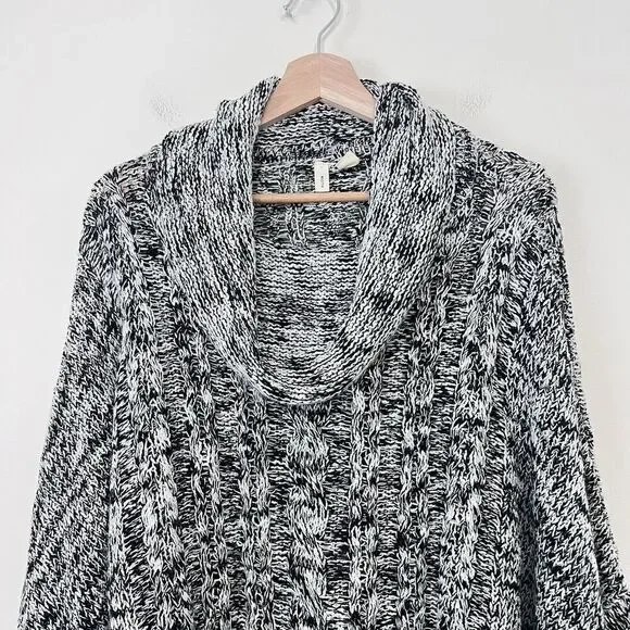 Anthropologie MOTH Kingsley Marled Cable Knit Cowl Neck Sweater Size L - Picture 3 of 10